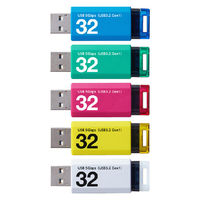 エレコム USBメモリ　USB3.2 Gen1 ノック式　32GB　5本パック MFーAPKU3032GX5 1個 オリジナル オリジナル（直送品）