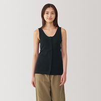 【レディース】無印良品 婦人 前開きカップ入りタンクトップ 婦人M 黒 良品計画