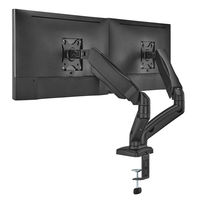 グリーンハウス 液晶モニターアーム ガススプリング横2画面BK GH-AMET2H-BK 1台