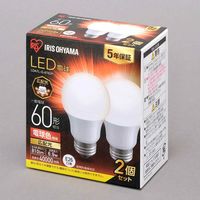 アイリスオーヤマ LED電球 E26 広配光 60形相当 電球色 2個セット LDA7L-G-6T62P 1箱(2個入)