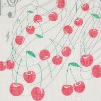 白雪 友禅ふきん 吸水性がよく すぐ乾く 友禅染め かや織りふきん 台拭き 食器拭き さくらんぼ あか 1枚