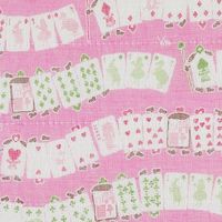 白雪 友禅ふきん 吸水性がよく すぐ乾く 友禅染め かや織りふきん 台拭き 食器拭き 不思議の国のアリス マカロンピンク 1枚