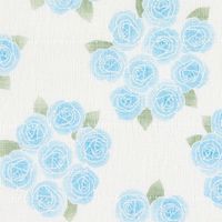 白雪 友禅ふきん 吸水性がよく すぐ乾く 友禅染め かや織りふきん 台拭き 食器拭き 薔薇 ブルー 1枚