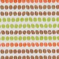 白雪 友禅ふきん 吸水性がよく すぐ乾く 友禅染め かや織りふきん 台拭き 食器拭き COFFEE BEANS ブラジルオレンジ 1枚