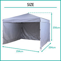 山善 YAMAZEN ワンタッチ タープテント サイドシート3枚付 3m×3m スチール FRT-300（WH） 1台