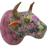 クラフト デコパッチ ペーパーマッシュ　ウォールアート　ウシ　  1個（直送品）