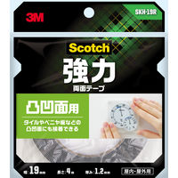 スリーエム(3M) スコッチ 強力両面テープ 凸凹面用 幅19mm×長さ4m 1セット（5巻：1巻×5） SKH-19R