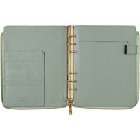 システム手帳カバー クオバディス タイマー１７/ダスティパステル　（本革）　Lジップカバー バイブルサイズ グレイッシュグリーン １冊（直送品）