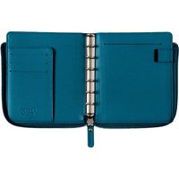 システム手帳カバー クオバディス タイマー１４／クラブ　Ｌジップカバー　 ミニ６穴サイズ ブループラッセ １冊（直送品）