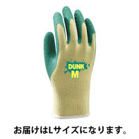 【天然ゴム背抜き手袋】 川西工業 ダンク 2504GL グリーン 1双