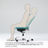 イトーキ フルゴチェア 防炎布張 ローバック 可動肘付 ホワイト×ウルトマリンブルー KF-447GE-WWN7 1脚（直送品）