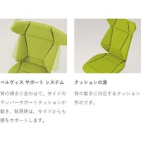 【設置込】イトーキ フリップフラップチェア PVC 革シボ 固定肘 ランバー付 ウレタンキャスター EXハイ ハンガー無 Dパープル×白×銀 1脚（直送品）