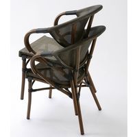 【軒先渡し】桜屋工業 屋外用 ガーデンチェア モリシャスアーム2型 ダークブラウン×ダークブラウン 1台（直送品）