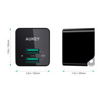 AUKEY USB充電器 Minima Duo 12W USB-A 2 ブラック PA-U32-BK 1個