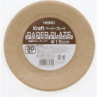 シモジマ HEIKO クラフトペーパープレート 15cm 004501017 1セット(30枚入×80袋 合計2400枚)（直送品）