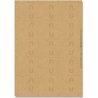 ササガワ ４４ー７６５２　ＯＡ対応ピアス台紙　クラフト　Ｓ　15シート／袋 007190634 15シート／袋×４袋（直送品）