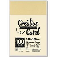 ササガワ １６ー３１５２　カード　はがき大　ベージュ１００　100枚／冊 007401746 100枚／冊×3冊（直送品）