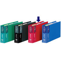 コクヨ　名刺ホルダー（差紙式）　2穴　縦入れ204ポケット　赤　メイー20R　1セット（5冊）（直送品）