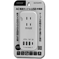 磁気研究所 PD18W/QC3.0対応 USB A/C充電ポート付き電源タップ HDUTC2U3PWH 1個
