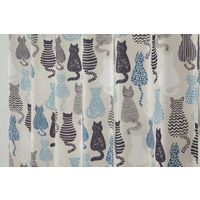 ユニベール ニャカヨシ 遮光+レースカーテンセット 2000×1780mm ブルー 4548654705828 1セット(4枚入)（直送品）