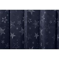 ユニベール スター 遮光+レースカーテンセット 2000×1780mm ネイビー 4548654771618 1セット(4枚入)（直送品）