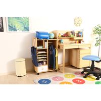 不二貿易 NORMシリーズ ストレージラック ハンガー付 幅580×奥行340×高さ920mm ホワイト×ナチュラル 98894 1台（直送品）