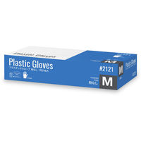 川西工業　プラスチックグローブ 粉なし（パウダーフリー）　Mサイズ　#2121-M　1箱（100枚入）（使い捨てグローブ）（わけあり品）