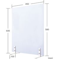 トーカイスクリーン 飛散低減パネル PVC 幅450×奥行203×高さ600mm HP-0645 （飛沫防止・飛沫対策） 1枚（取寄品）