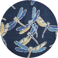 鶴丸 鯉口シャツ とんぼ柄 紺 大(L)サイズ 2520432017 1着（直送品）