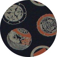 鶴丸 鯉口シャツ 家紋柄 エンジ 大(L)サイズ 2520432032 1着（直送品）