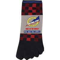 おたふく手袋 S-442アソートブロックチェック カラー 5本指 3P　1組(3足)（直送品）