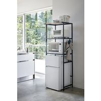 山崎実業 冷蔵庫上ラック タワー 幅600×奥行465×高さ1700mm ブラック 773596 1個（直送品）