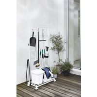 山崎実業 ベランダ収納&掃除道具収納ラック キャスター付き タワー 幅725×奥行350×高さ1410mm ホワイト 774346 1個（直送品）