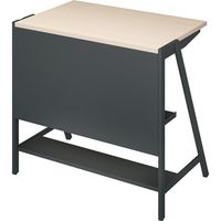 【組立設置込】コクヨ INVENT-SH 平机 棚付 引出付 幅1000×奥行600×天板高さ900ｍｍ ハイタイプ Wナチュラル×ブラック 1台（直送品）