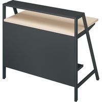 【組立設置込】コクヨ INVENT-SH 平机 棚付 幅1000×奥行600×天板高さ720ｍｍ ロータイプ Wナチュラル×ブラック 1台（直送品）