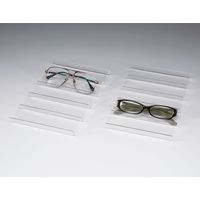 KMA 波型メガネ台 150W2T透明2台入　アクリル 021-SN17_281-2 1セット（2台入）（直送品）