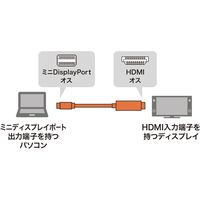 サンワサプライ ミニDisplayPort-HDMI変換ケーブル 3m KC-MDPHDA30 1本