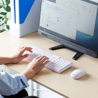 ワイヤレスキーボード　無線マウスセット　メンブレン　ブルーLEDマウス 付属　コンパクト　ホワイト　SKB-WL34SETW　サンワサプライ　1個（直送品）