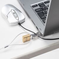 サンワサプライ NobleWedgeスロット対応セキュリティワイヤー・南京錠 SL-81 1個