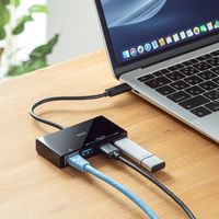 サンワサプライ USB Type-Cハブ付き ギガビットLANアダプタ USB-3TCH19ABK 1個