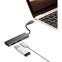 サンワサプライ USB Type-C 2ポートスリムハブ USB-3TCH24S 1個（直送品）