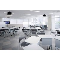 【組立設置込】コクヨ 教育用 リーフラインＳ フラップテーブル スクエア天板 棚無 パネル無 幅650×奥行450×高さ720mm Wナチュラル 1台（直送品）