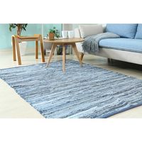 不二貿易 デニムラグ 1300×1850mm ブルー 37528（直送品）