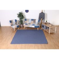 不二貿易 キルトラグ ネイビー 1850×1850mm ネイビーブルー 37533（直送品）