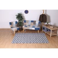 不二貿易 コットン アクセントラグ ネイビー 1300×1850mm ネイビーブルー 37536（直送品）