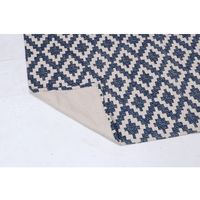 不二貿易 コットン アクセントラグ ネイビー 1850×1850mm ネイビーブルー 37537（直送品）