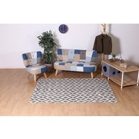 不二貿易 コットン アクセントラグ ブラック 1300×1850mm ブラック 37538（直送品）