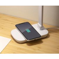 アイリスオーヤマ LEDデスクライトQi充電シリーズ 平置きタイプ 調光 ブラック LDL-QFD-B 1台