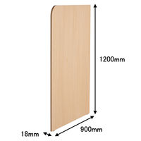 ARAN WORLD エイドス（EIDOS） ハイ・ローカウンター兼用 仕切りパネル ライトオーク 幅900×奥行18×高さ1200ｍｍ 1枚