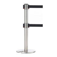 アスプルンド ベルトポールパーティション ダブルベルト スタッキング シルバーベース ベルト：ブラック 1セット（8台（6梱包））